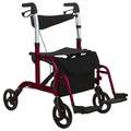 Vive Health Wheelchair Rollator - Red MOB1018RED